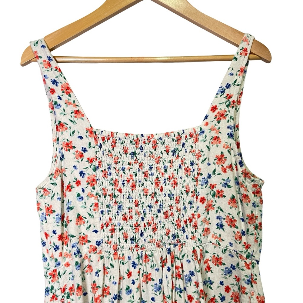 Old Navy Linen Blend Fit & Flare Sleeveless Midi Dress Americana, Size S - Picture 8 of 12